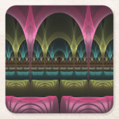 Spezielles Fantasy Patterns Abstraktes farbiges Fr Rechteckiger Pappuntersetzer (Vorderseite)