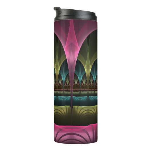 Spezielles Fantasy Patterns Abstraktes farbiges Fr Thermosbecher (Nach rechts gedreht)