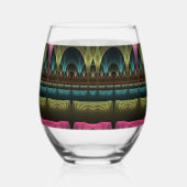 Spezielles Fantasy Patterns Abstraktes farbiges Fr Weinglas Ohne Stiel (Rechts)