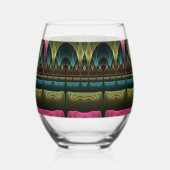 Spezielles Fantasy Patterns Abstraktes farbiges Fr Weinglas Ohne Stiel (Links)