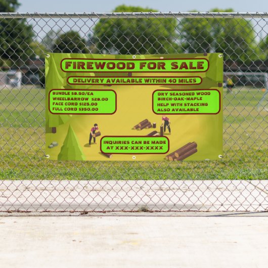 Spezielles Firewood für den Verkauf personalisiere Banner (Insitu)