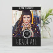 Spezielles Foto Grad Cap und Party Einladung (Stehend Vorderseite)
