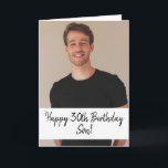 Spezielles Foto Son 30. Geburtstag Karte<br><div class="desc">Special Custom Foto Son 30. Geburtstag, ein einzigartiges Design für jeden, der etwas Besonderes für seinen Sohn zu seinem Geburtstag sucht. Das Design verfügt über ein individuelles Foto mit anpassbarem Text, das Sie personalisieren können. Zögern Sie also nicht, es zu personalisieren, um Ihre eigene Geburtstagseinladung zu machen. Wenn Sie Probleme...</div>
