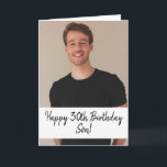 Spezielles Foto Son 30. Geburtstag Karte<br><div class="desc">Special Custom Foto Son 30. Geburtstag, ein einzigartiges Design für jeden, der etwas Besonderes für seinen Sohn zu seinem Geburtstag sucht. Das Design verfügt über ein individuelles Foto mit anpassbarem Text, das Sie personalisieren können. Zögern Sie also nicht, es zu personalisieren, um Ihre eigene Geburtstagseinladung zu machen. Wenn Sie Probleme...</div>