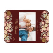 Spezielles Foto und Textburgundisch Magnet (Horizontal)