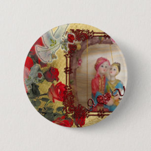 spezielles Happy Valentine für Liebende Button