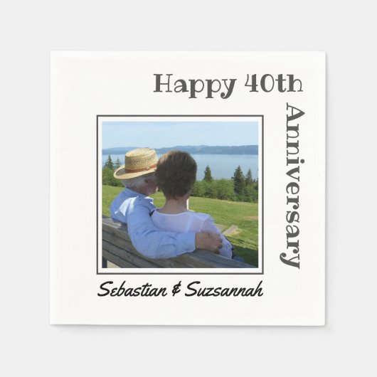 Spezielles Hochzeitsszenario für Foto und Namen Serviette (Vorderseite)