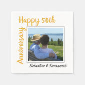 Spezielles Hochzeitsszenario für Foto und Namen Serviette (Vorderseite)