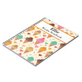 Spezielles Ice Cream Cone Muster Rezept Notizblock (Linke Seite)