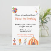 Spezielles Kinderthema Cartoon Elegante Geburtstag Einladung (Stehend Vorderseite)