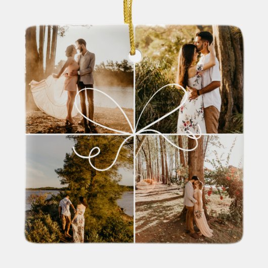 Spezielles Lieferpaket 4 Verlobung der Fotocollage Keramikornament (Vorderseite)