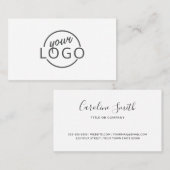 Spezielles Logo der Feminine-Schrift, modern weiß Visitenkarte (Vorne/Hinten)