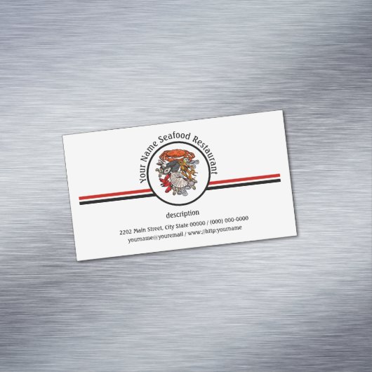 Spezielles Logo für das Seafood Shellfish Craig Re Magnetische Visitenkarte (Beispiel)