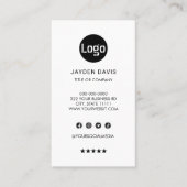 Spezielles Logo minimalistisch weißes Geschäftsaut Visitenkarte (Vorderseite)