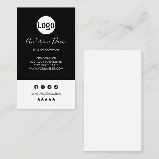 Spezielles Logo minimalistisch weißes Geschäftsaut Visitenkarte (Vorne/Hinten)