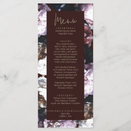 Spezielles Menü für Blumenzehen in Burgund Menükarte