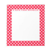 Spezielles Notizblock mit rotem Polka-Punkt (Vorderseite)