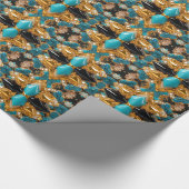 Spezielles Packpapier mit den Bahamas-Farben (Ecke)