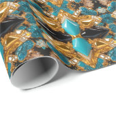 Spezielles Packpapier mit den Bahamas-Farben (Rolleneckpunkt)