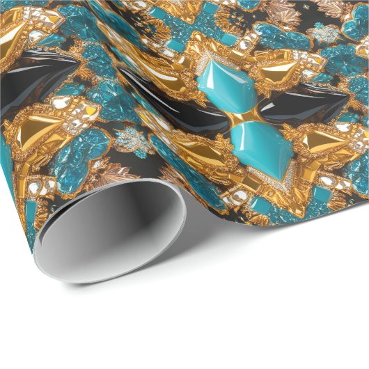 Spezielles Packpapier mit den Bahamas-Farben (Rolleneckpunkt)