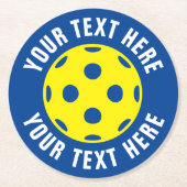 Spezielles Pickleball-Tennisspiel Runder Pappuntersetzer (Vorderseite)