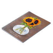 Spezielles Rezept Kochbuch Rustikale Sonnenblumen Notizblock (Linke Seite)