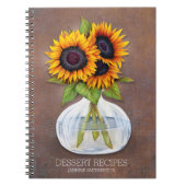 Spezielles Rezept Kochbuch Rustikale Sonnenblumen Notizblock (Vorderseite)