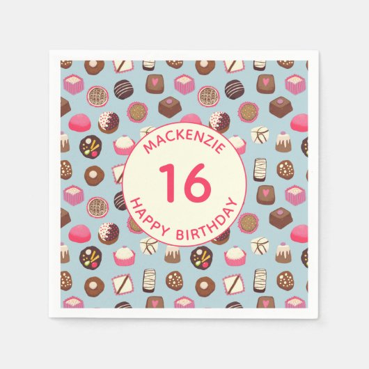 Spezielles Süßwaren Schokolade Geburtstag Serviette (Vorderseite)
