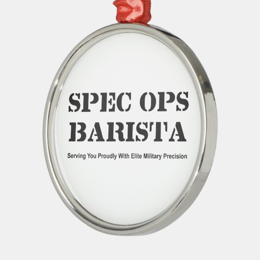 Spezifikt. Ops Barista Silbernes Ornament (Links)