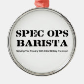 Spezifikt. Ops Barista Silbernes Ornament (Vorne)
