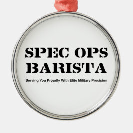 Spezifikt. Ops Barista Silbernes Ornament