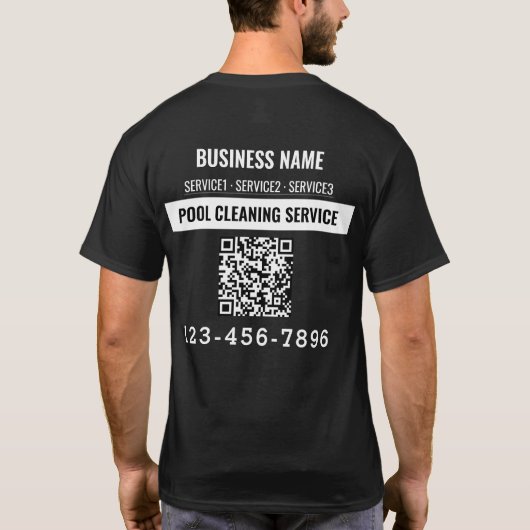Spezifische Arbeit für den QR-Code der Poolreinigu T-Shirt (Rückseite)