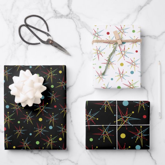 Spezifische Farben für den Rückropunkt im Weltraum Geschenkpapier Set (Vorderseite)