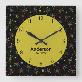 Spezifische Farben für den Rückropunkt im Weltraum Quadratische Wanduhr