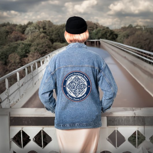 Spezifische Werbeaktion des QR-Marketings für Busi Jeansjacke