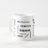 Spezifischer Namensrebecca Kaffeetasse (Vorderseite Links)