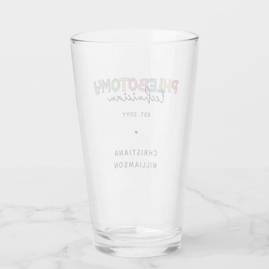 Spezifischer Phlebotomie-Techniker PBT Phlebotomie Glas (Rückseite)