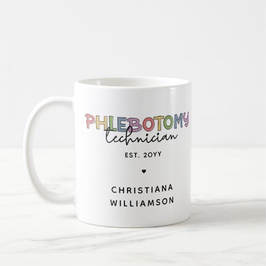 Spezifischer Phlebotomie-Techniker PBT Phlebotomie Kaffeetasse (Links)