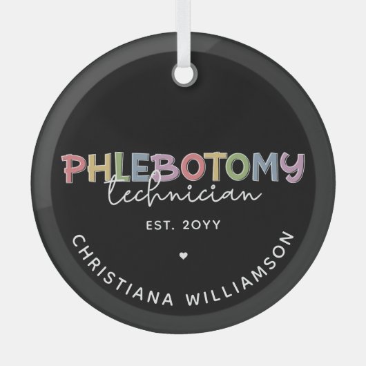 Spezifischer Phlebotomie-Techniker PBT Phlebotomie Ornament Aus Glas (Vorderseite)