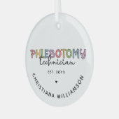 Spezifischer Phlebotomie-Techniker PBT Phlebotomie Ornament Aus Glas (Vorderseite links)