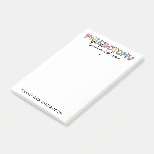 Spezifischer Phlebotomie-Techniker PBT Phlebotomie Post-it Klebezettel (angewinkelt)