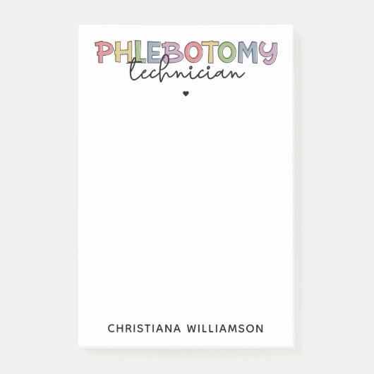 Spezifischer Phlebotomie-Techniker PBT Phlebotomie Post-it Klebezettel (Vorderseite)
