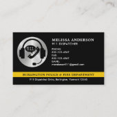 Spezifischer QR-Code für Notfall-Feuerwehr für den Visitenkarte (Vorderseite)