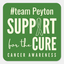 Spezifisches Bewusstsein für Krebs #team Name Stic Quadratischer Aufkleber