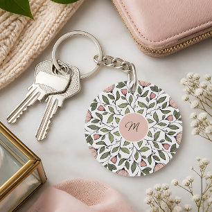 Spezifisches, florales Monogramm Schlüsselanhänger