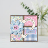 Spezifisches Jahr 20, 21, 25, 40, 50, 60, Blumenko Einladung (Stehend Vorderseite)