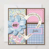 Spezifisches Jahr 20, 21, 25, 40, 50, 60, Blumenko Einladung (Vorderseite)