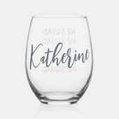 Spezifisches Personalreferat Weinglas Ohne Stiel (Rückseite)