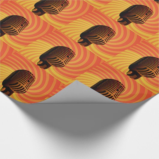 Spezifisches Wickelpapier für Retro-Mikrofon Geschenkpapier (Ecke)