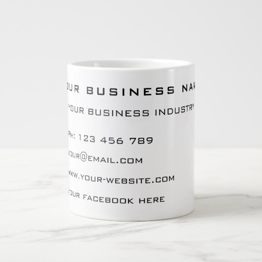 Spezifizieren Sie Ihre Firmennamen Info Business C Jumbo-Tasse (Vorderseite)